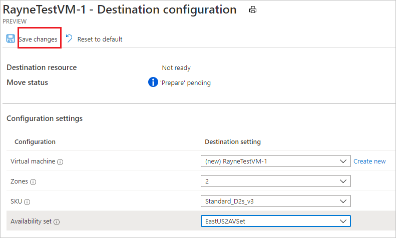 VM settings