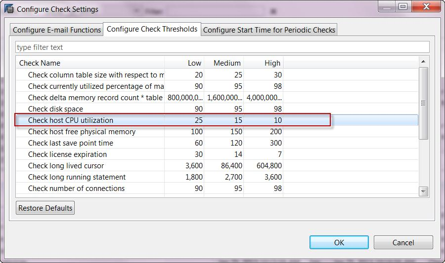 Reset to the default value or a more reasonable threshold value