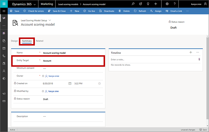 Set a scoring model to target accounts.