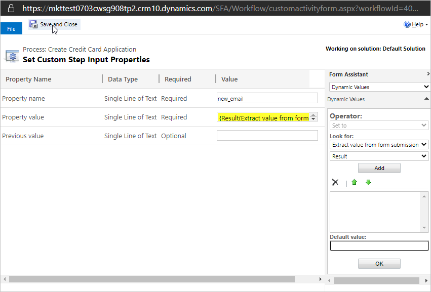 Look for extract value from form submission.