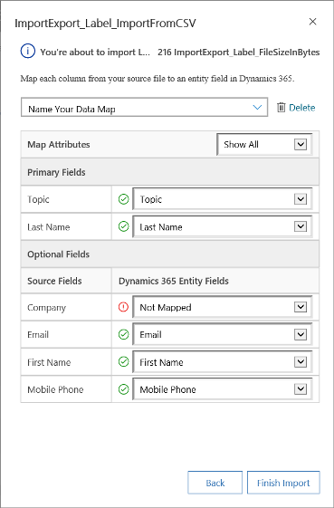 The Review Mapping page.