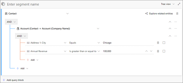 Accounts in Chicago with an annual revenue of $100,000 or more.