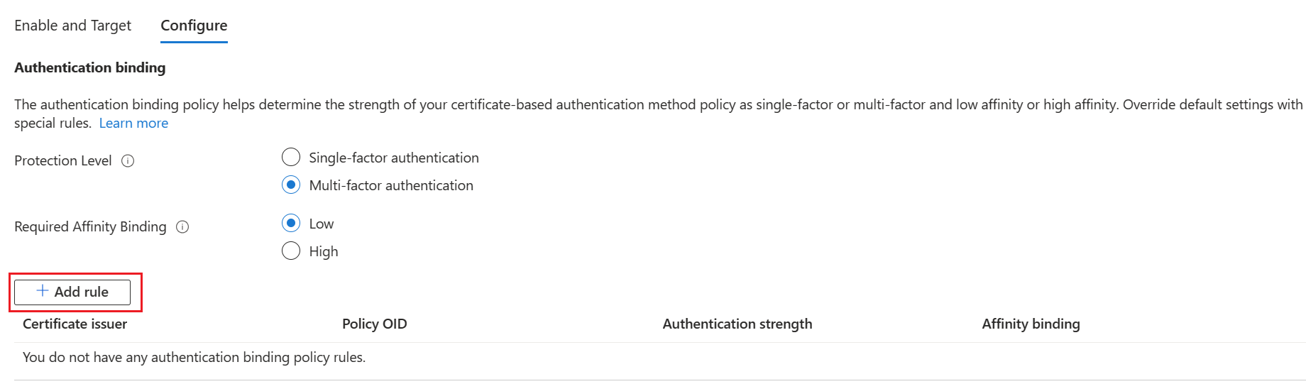 Screenshot of how to add a rule.