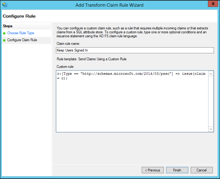 Create custom claim to keep users signed in