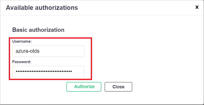 Authorization button