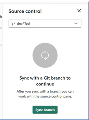 Screenshot notification that you can't continue working until workspace is synced.