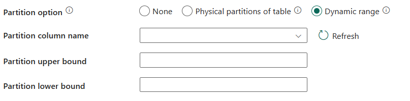 Screenshot showing the configuration when you select Dynamic range.