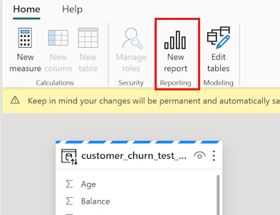 Screenshot shows how to create a report.