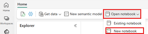 Screenshot showing where to find the Open notebook option on the ribbon.