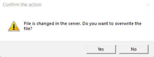 Screenshot of the Confirm file change dialog box.