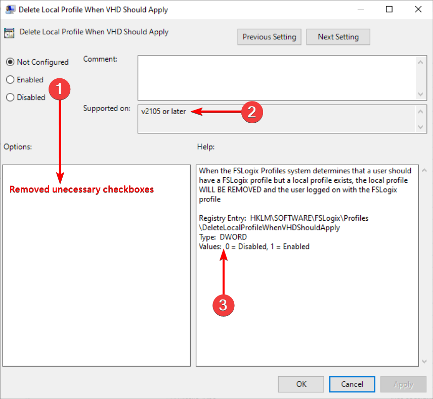 template policy changes