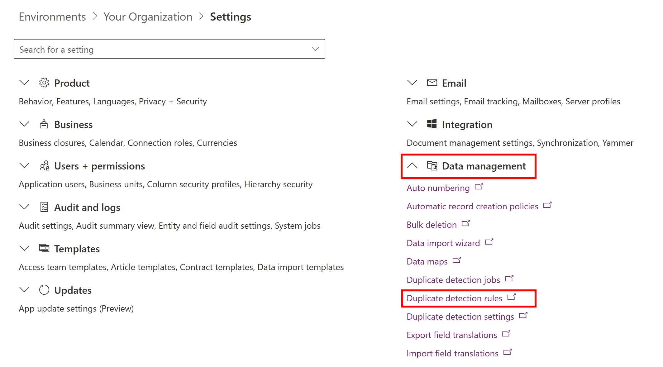 Create or manage duplicate detection rule