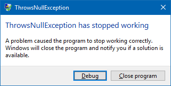 ThrowsNullExceptionError