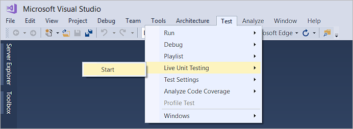 Turn on live unit testing