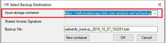 Azure storage container