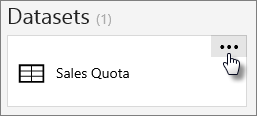 Screenshot that shows the user selecting the ellipsis option for the dataset.