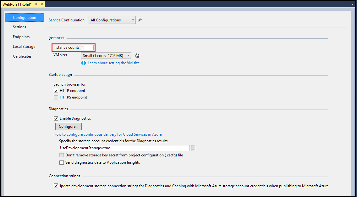 Updating the Instance Count