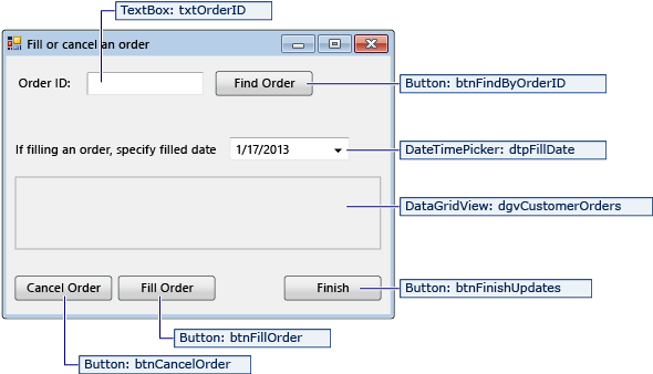 Screenshot that shows the FillOrCancel form details.