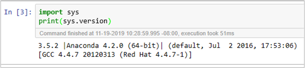 Check Python version in Jupyter Notebook.