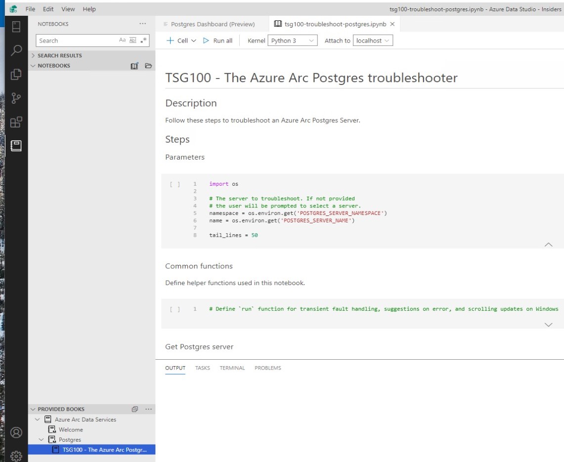 Azure Data Studio - Use PostgreSQL troubleshooting notebook