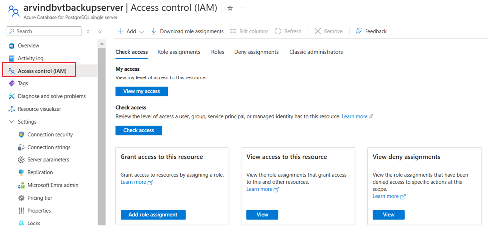 Access Control pane