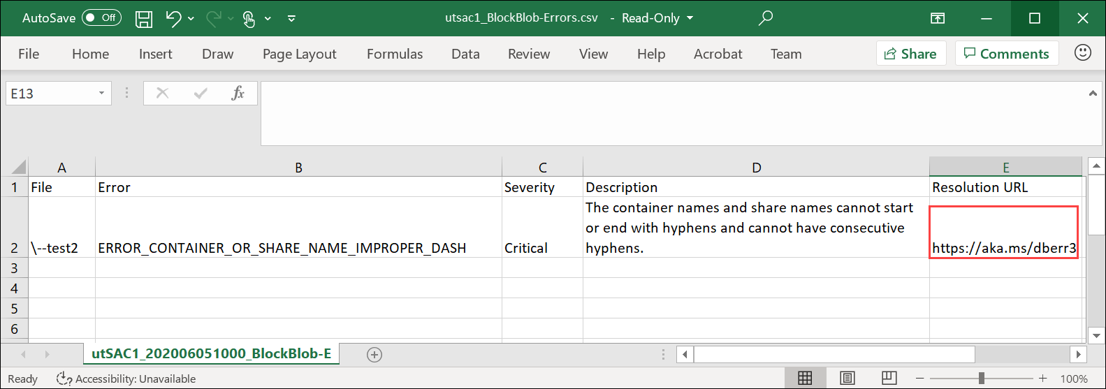 Connect and copy, download and view errors