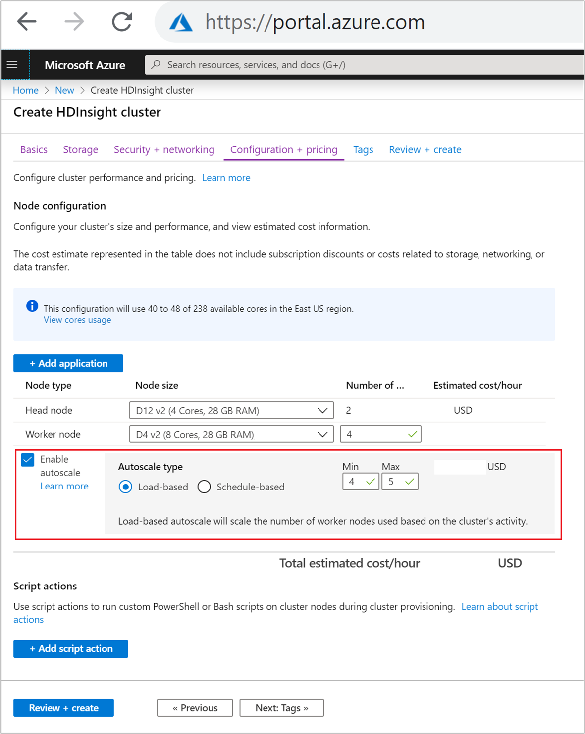 Enable worker node load-based autoscale.