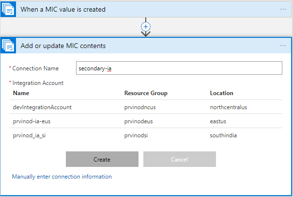 Secondary region integration account name