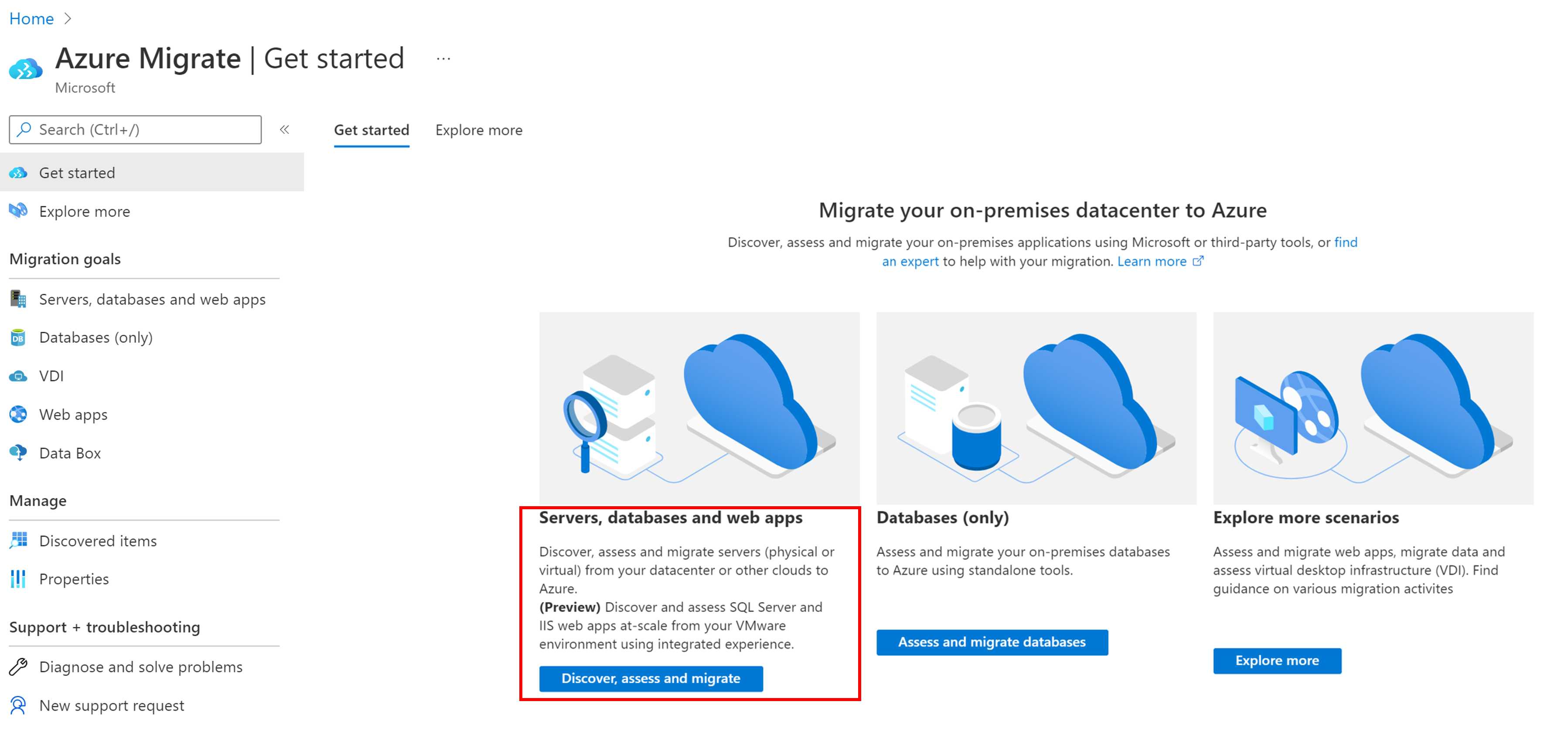 Screenshot on how to get started with assessment.