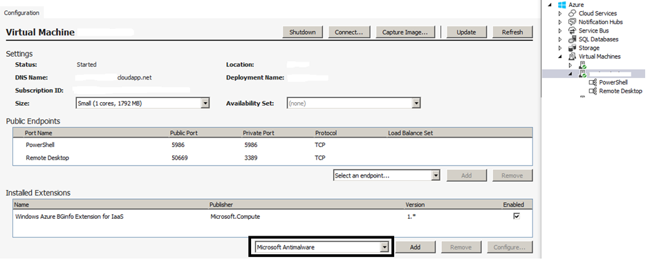 Virtual Machine configuration in Visual Studio