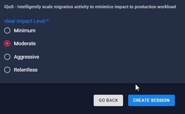 Screenshot that shows options for iQoS settings.