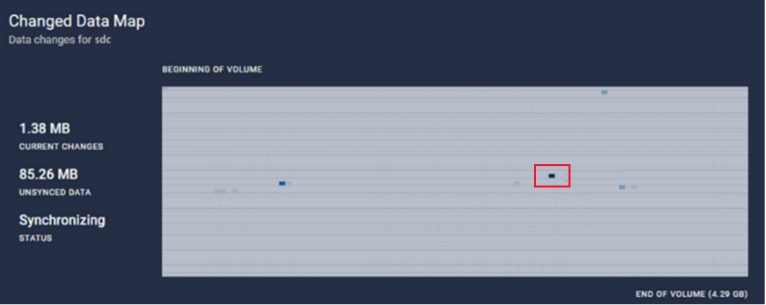 Screenshot that shows changed data map.