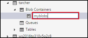 Create Blob Containers text box