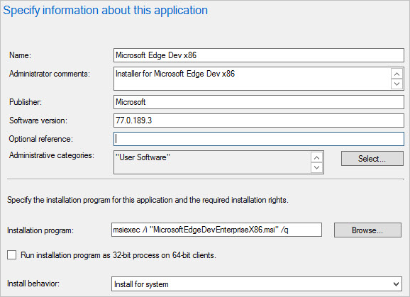 Specify application metadata