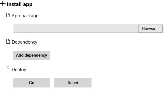 Install app form in Windows Device Portal on Microsoft HoloLens.