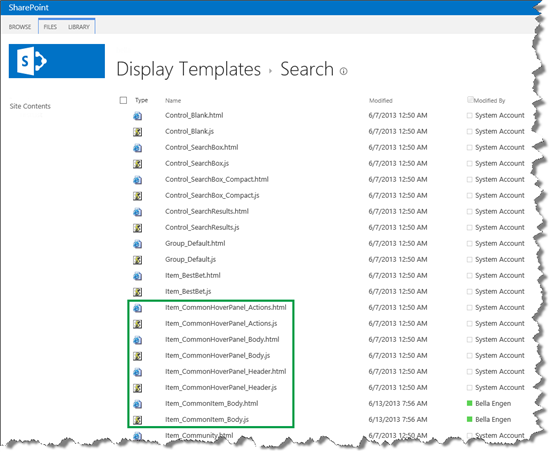 Common Display Templates