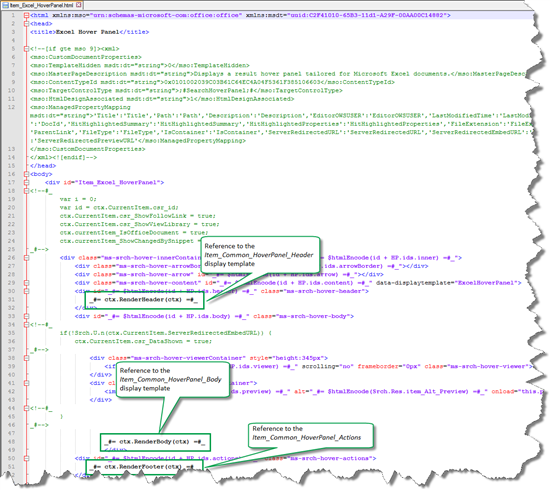 Common Hover Display Template Reference