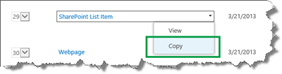 Copy Share Point List Item
