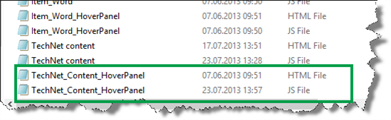 TechNet Hover Panel