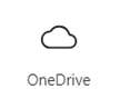 Screenshot of the OneDrive card icon with a link to more information.