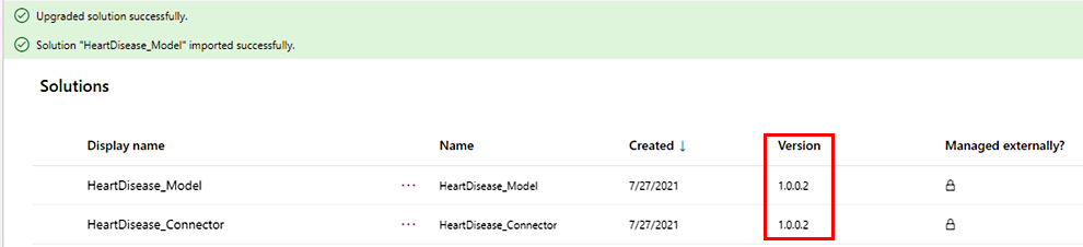 Screenshot of the model referencing the new endpoint in the target environment.