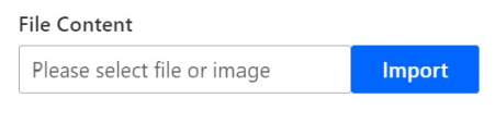 Screenshot of the File Content import box.