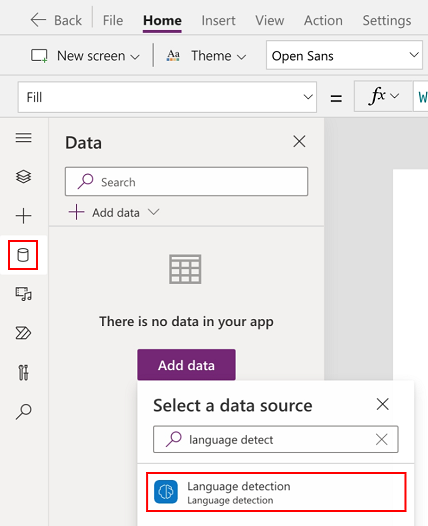 Screenshot of language detection model.