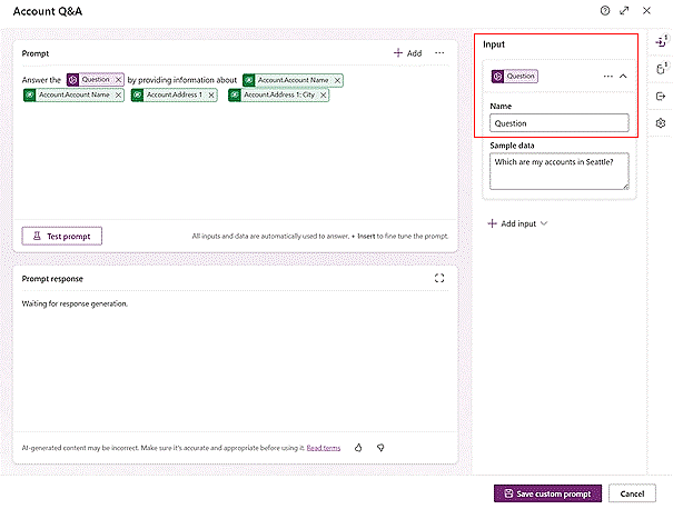 Screenshot of how to use the input filter 'Question' to find all data matching a question in all the tables added.