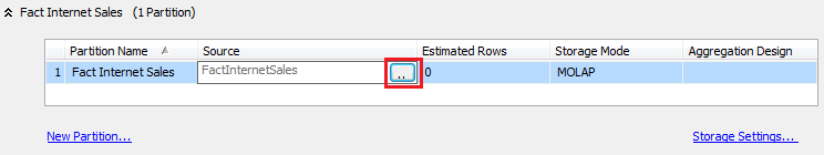 Source column in Partition pane