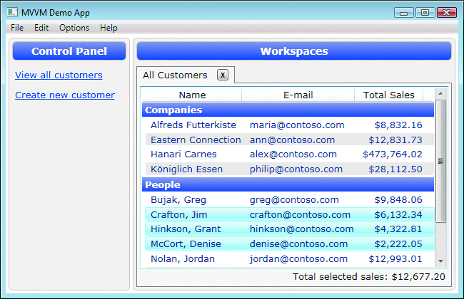 Figure 1 Workspaces screenshot