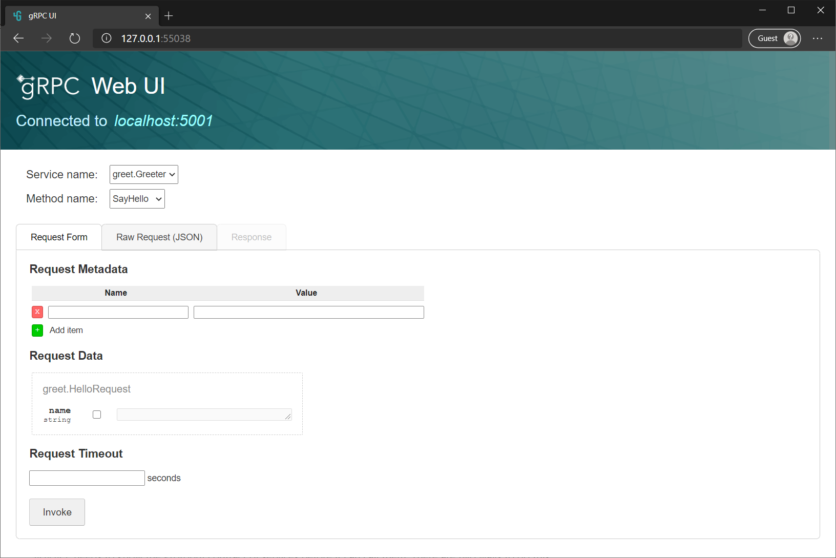 gRPCui web UI