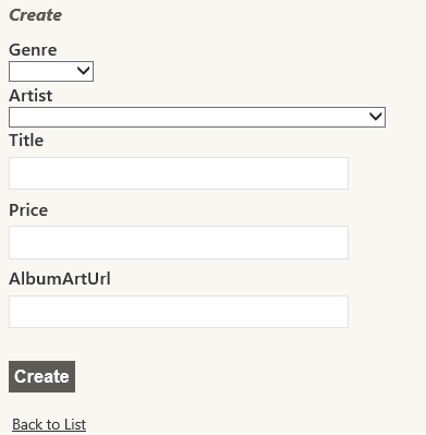 Create View with an empty form