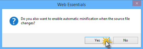 Enabling automatic minification warning