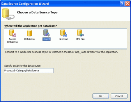 Add a New ObjectDataSource Named ProductsInCategoryDataSource